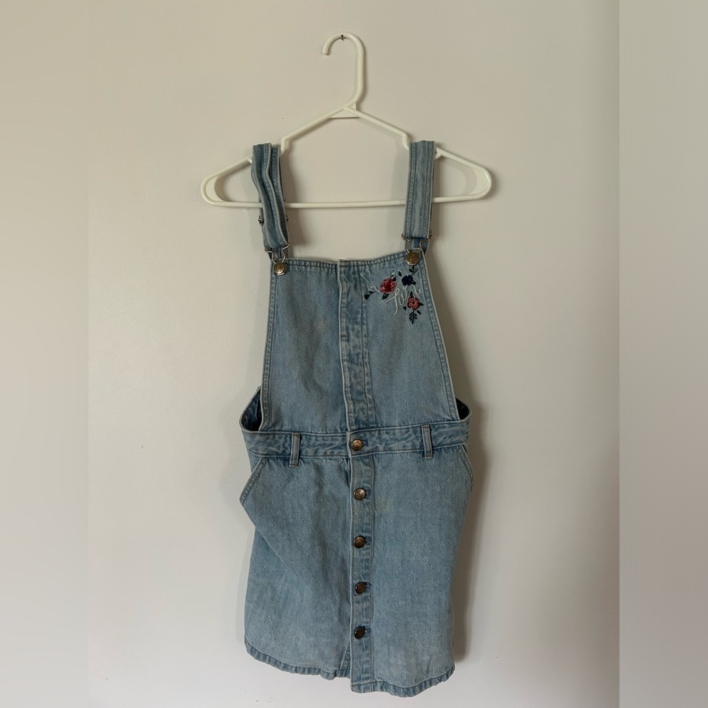 Vintage Teenie Weenie Embroidered Overalls Dress Size Small